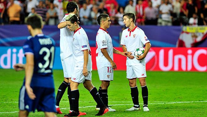 Imagen del partido de ida disputado en Sevilla.
