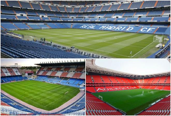 Bernabéu, Calderón y San Mamés, opciones demandadas.