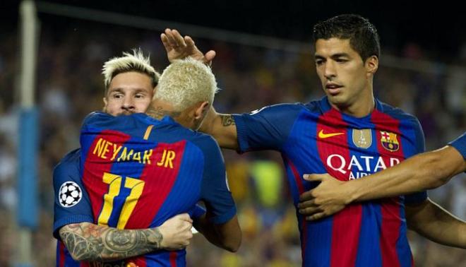 Messi, Neymar y Suárez volvieron a divertirse juntos.