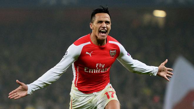 Alexis celebra un gol con el Arsenal.