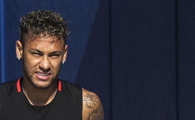 Neymar en un entrenamiento con el Barcelona durante la gira en Estados Unidos.