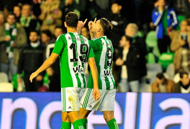 Sanabria anotó su primer gol oficial con la elástica verdiblanca.