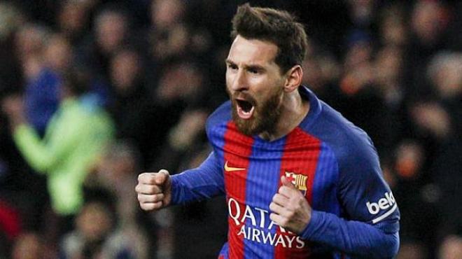 Messi celebró con rabia su gol ante el Athletic.