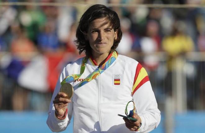 Maialen Chorraut, con la medalla de oro.