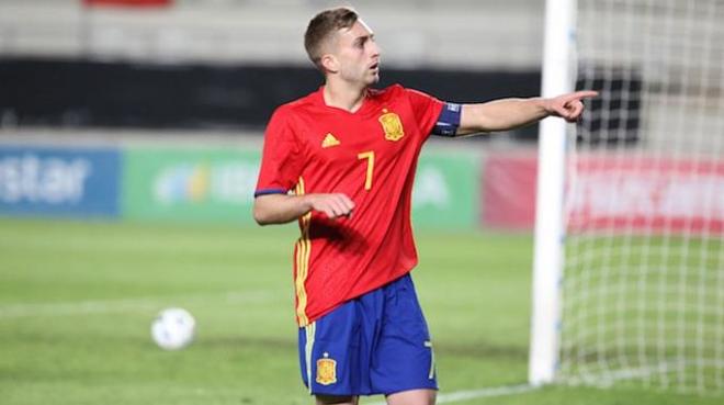 Deulofeu celebra un gol con la Selección sub-21.