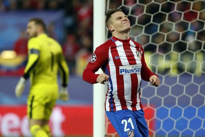 Kevin Gameiro, durante el Atlético de Madrid-PSV.