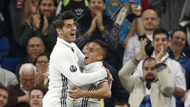 Morata y Lucas Vázquez, en plena celebración.