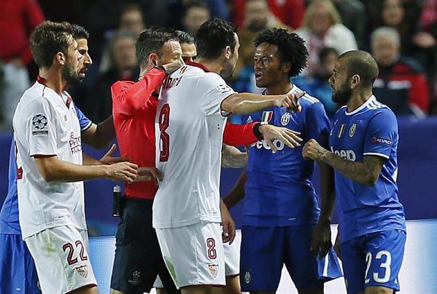 Imagen del partido entre el Sevilla y la Juventus en el Pizjuán.