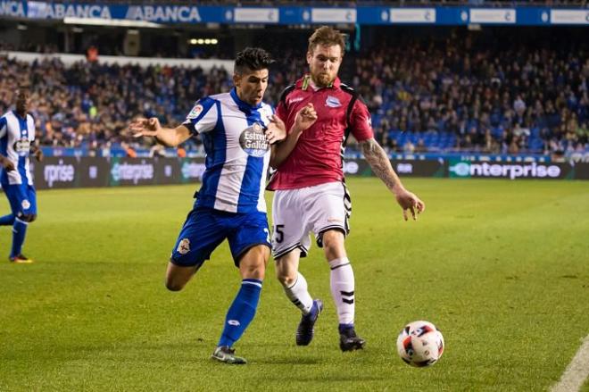 Imagen del choque de Copa entre el Deportivo y el Alavés.