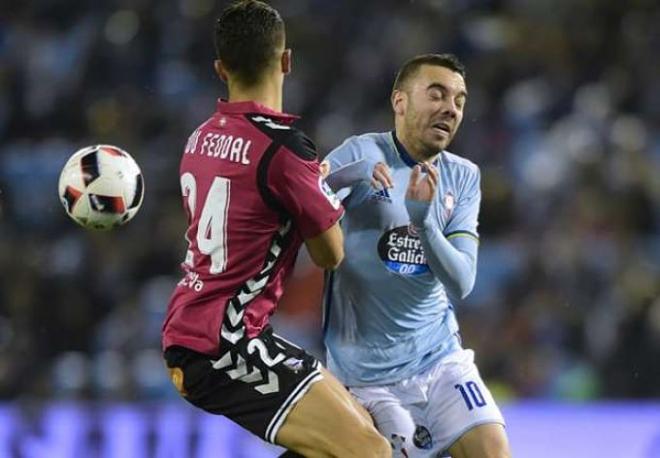 Iago Aspas pudo deshacer la igualada, pero no tuvo acierto.