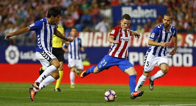 Gameiro, en su debut oficial con el Atleti.