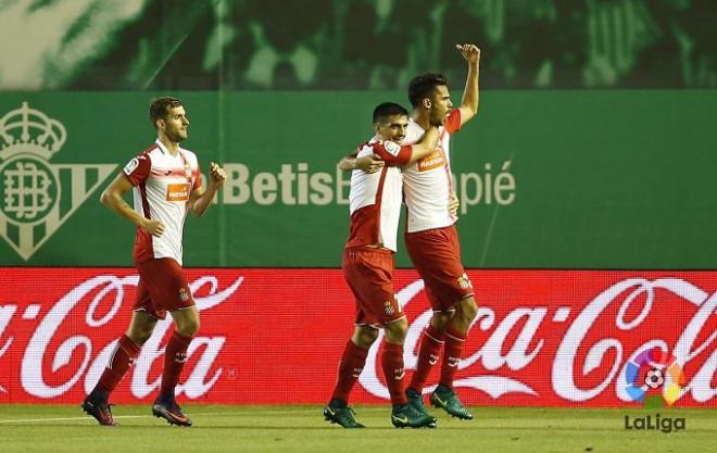 Diego Reyes celebra su gol en el Villamarín.