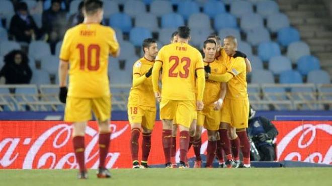 Ben Yedder celebra uno de sus goles.