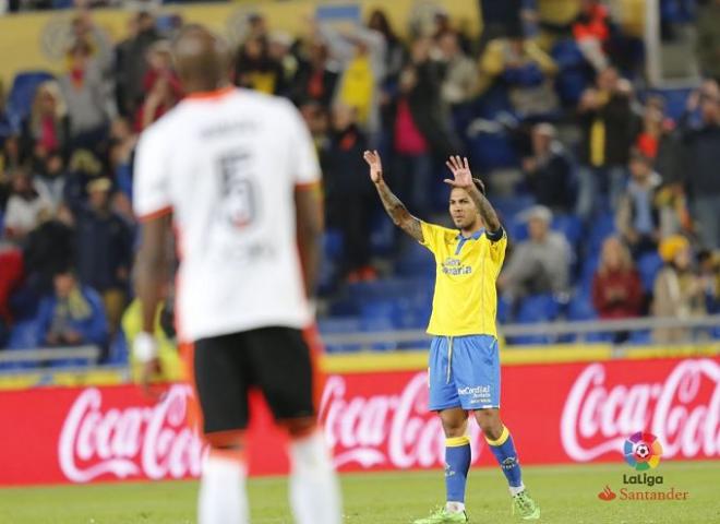 Jonathan Viera celebra su quinto tanto de la temporada.