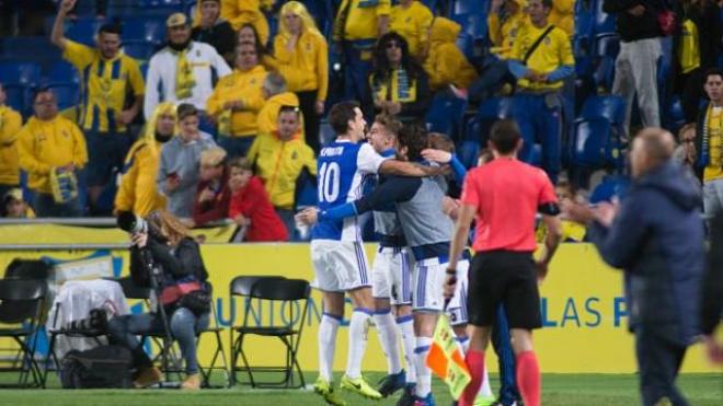 Xabi Prieto celebra el gol del partido.