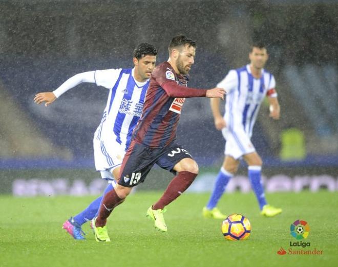 Sergi Enrich y Vela, durante el Real Sociedad-Eibar.