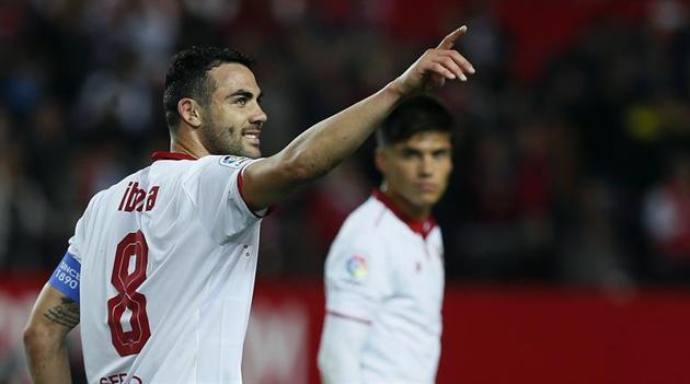 Iborra, autor del tanto sevillista ante el Athletic.