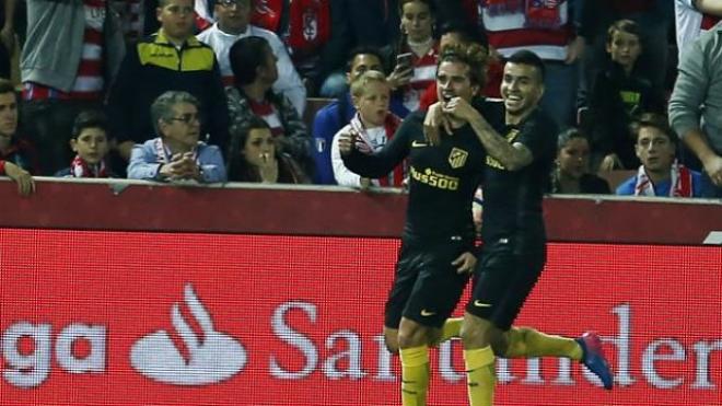 Griezmann celebra el tanto de la victoria.