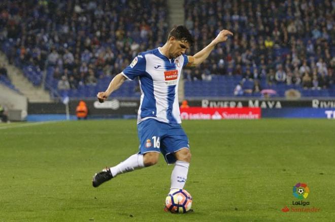 Javi López, durante el Espanyol-Betis.