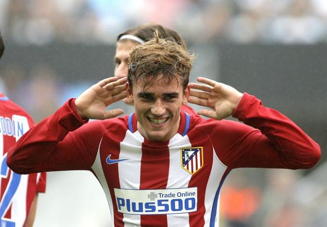 Griezmann celebra un gol con el Atlético esta temporada.