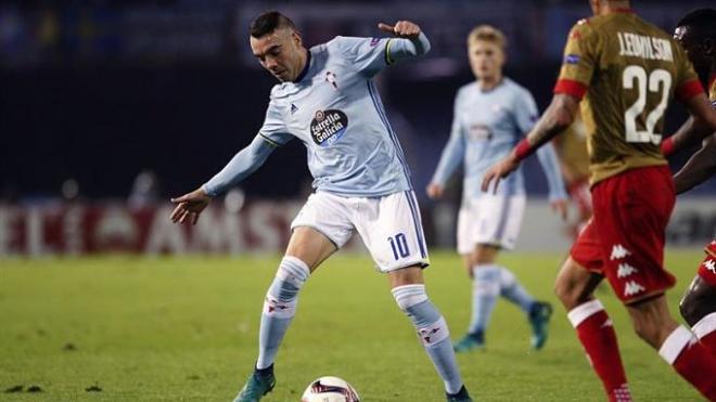 Aspas, durante un partido con el Celta en la Liga Europa.