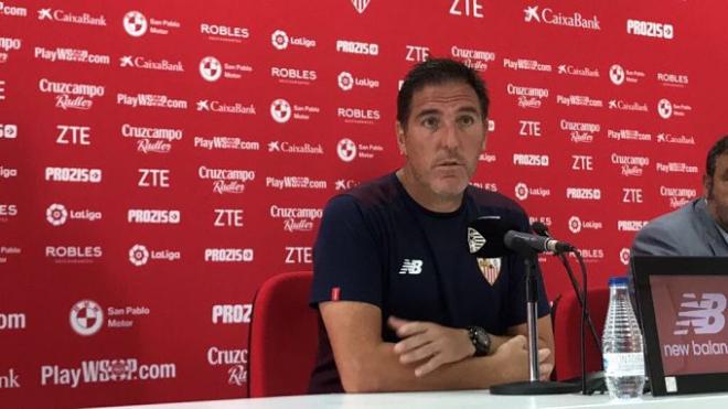 El entrenador del Sevilla, en rueda de prensa.