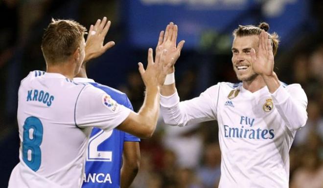 Kroos y Bale en la celebración del primer gol.