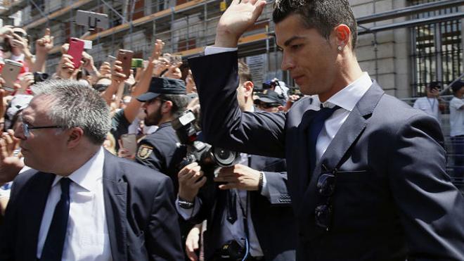 Cristiano Ronaldo a su llegada a los juzgados