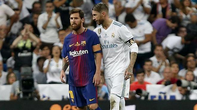 Ramos y Messi, durante uno de los últimos Clásicos.