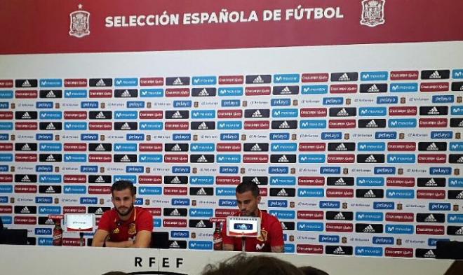 Nacho Fernández y Suso, en la sala de prensa.
