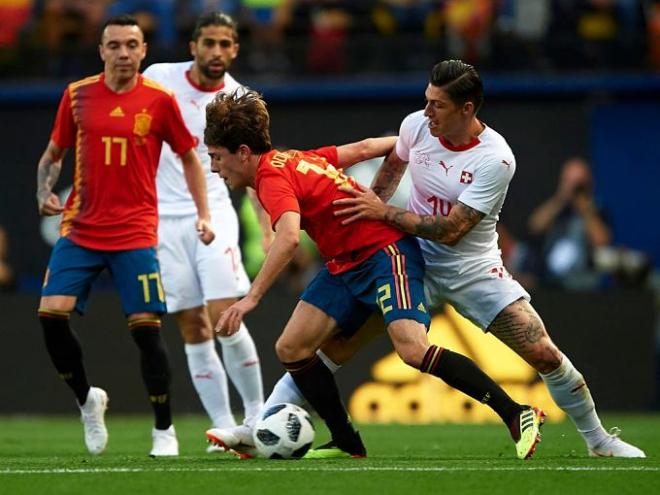 Odriozola en el partido contra Suiza.