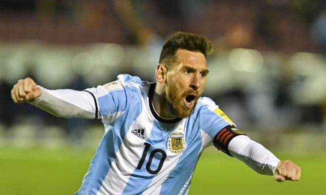 Messi, celebrando uno de sus goles.