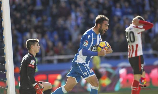 Adrián celebra su gol frente al Athletic.