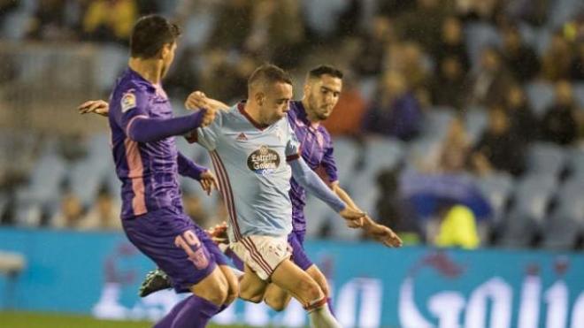 Iago Aspas inquietó continuamente el área de Cuéllar.