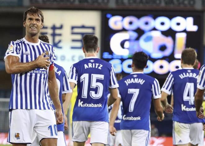 Xabi Prieto celebra su gol ante el Villarreal.