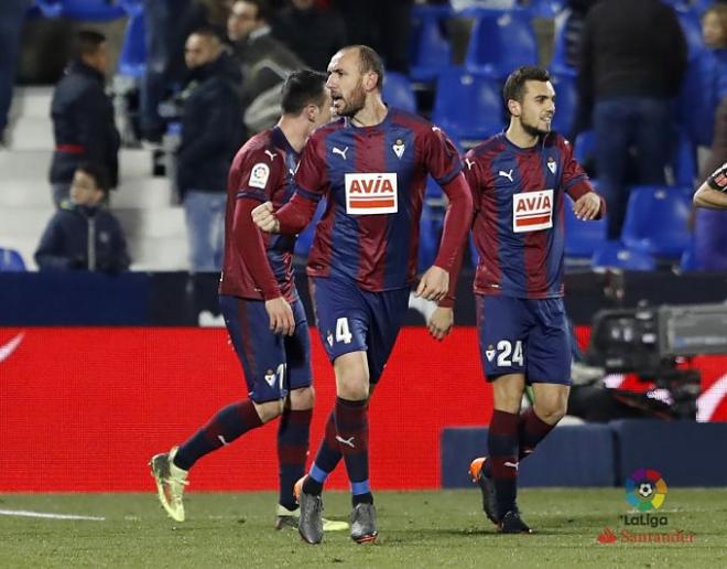 Ramis celebra su gol al Leganés.