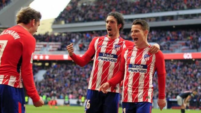 Gameiro celebra el 1-0 ante el Athletic Club.