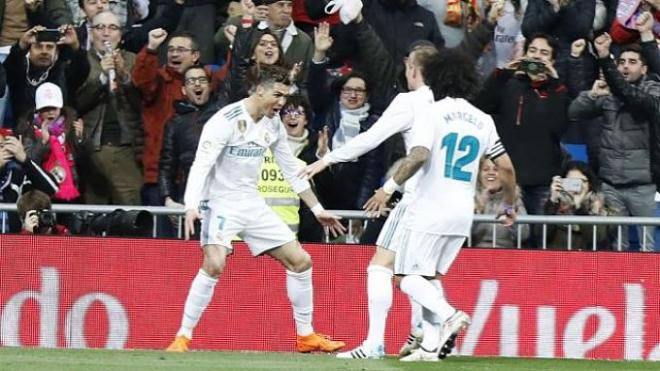 Cristiano Ronaldo abrió el marcador en el Bernabéu.