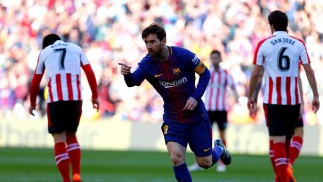 Messi celebra el 2-0.