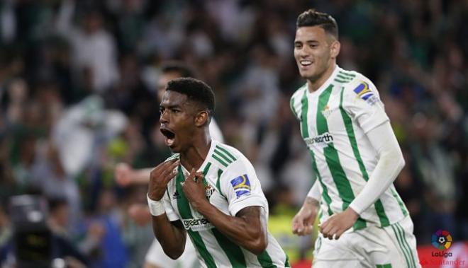 Junior celebra su gol en el último minuto ante Las Palmas.