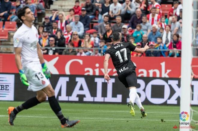 Kike García celebra su gol al Girona.