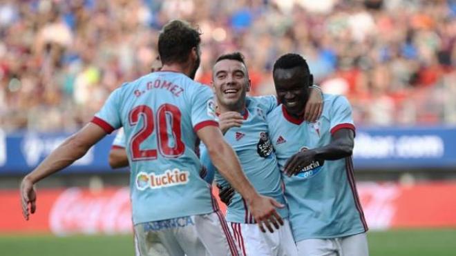 Los celtiñas celebran el segundo gol.