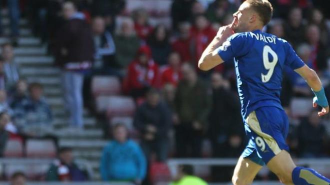 Vardy, celebrando uno de los goles del triunfo