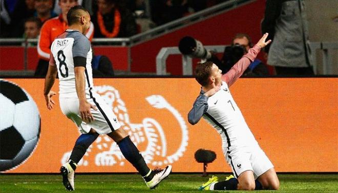 Griezmann, celebrando su gol ante Holanda