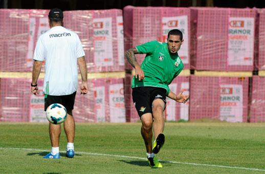 Braian Rodríguez, en un entrenamiento de la pasada campaña.