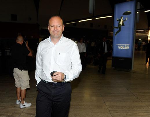 Pepe Mel, en el aeropuerto de San Pablo.