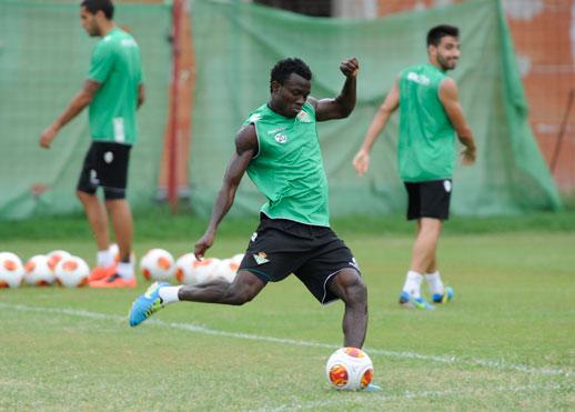 Nosa, en un entrenamiento.