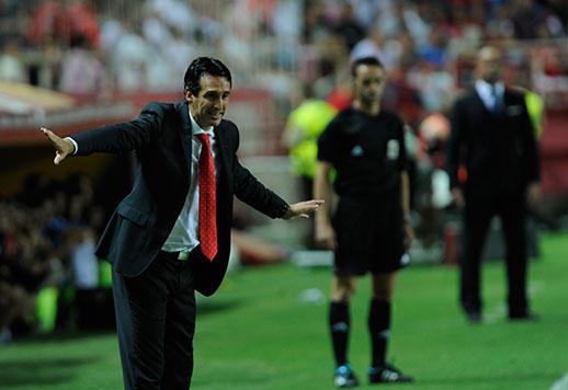 Unai Emery, durante el partido contra el Rayo del año pasado.