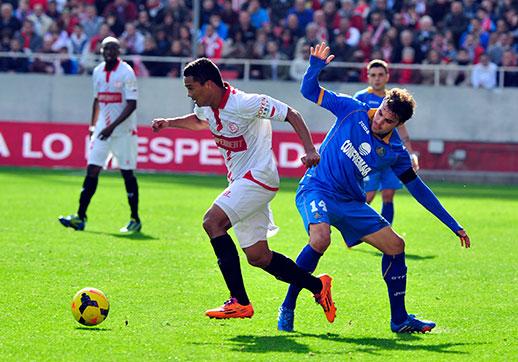 Pedro León, en el encuentro de la temporada pasada en el Pizjuán.