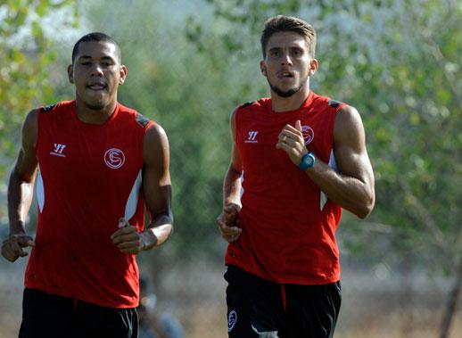 Daniel Carriço, junto a Maduro en un entrenamiento de la pasada temporada.